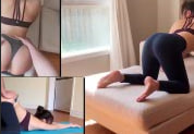 极品骚货化身瑜伽女学员,与猛男老师激情实战各种体位,棒棒糖挑逗深入探索